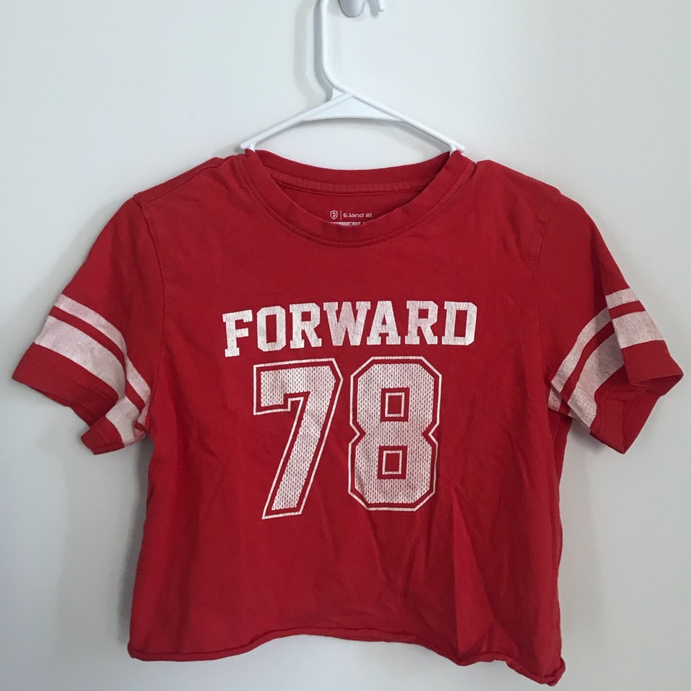 80’s vintage number red crop top